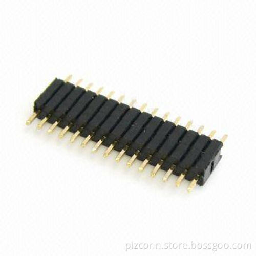 Pin Header with Double Plastic, 0.8 to 2.54mm Pitch and 5.0 to 60.0mm Pin Length